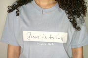 Jesus is King Tee - Stonewashed Denim