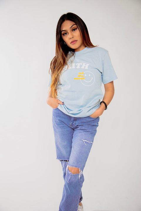 Faith Tee - Light blue